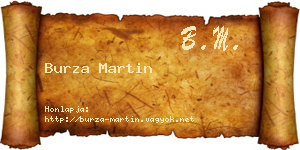 Burza Martin névjegykártya