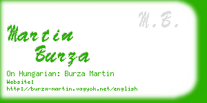 martin burza business card